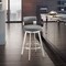 Armen Living Lynof Swivel Counter Stool in Silver Metal with Gray Faux Leather 840254335479 - alternate 8
